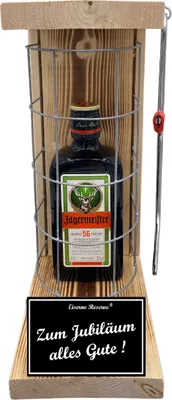 Produktbild von Jägermeister - Zum Jubiläum alles Gute -Eiserne Reserve Gitterkäfig Bier Geschenk zum Jubiläum