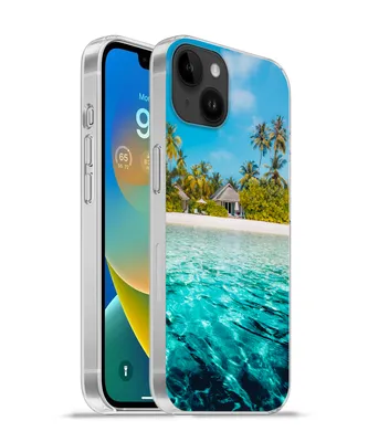 Produktbild von MuchoWow® Handyhülle Schutzhülle Hülle für Apple iPhone 14 Plus - Soft case Strand - Palmen - Meer Silikon Softcase Handy Hülle - Abbildung