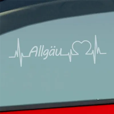 Produktbild von Auto Aufkleber Allgäu Puls Herzschlag mit Ferien Region Motiv 19x6 cm Milchglas Sticker Heckscheibenaufkleber