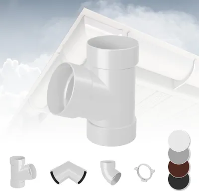 Produktbild von RAINWAY S Regenrinnen System (Rohrabzweig 67° weiß) - PVC-U Kunststoff in 4 Farben, für Dachflächen < 100m² empfohlen, Abzweig Rohrbogen Zubehör