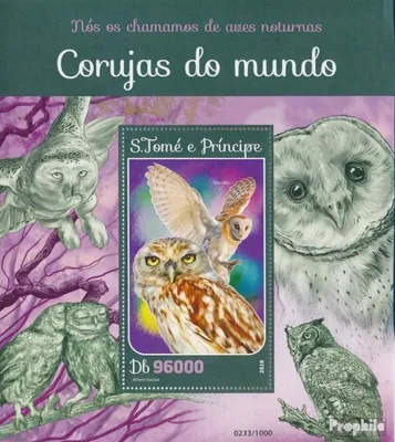 Produktbild von Briefmarken Sao Tome e Principe 2016 Mi Block 1177 (kompl. Ausgabe) postfrisch Eulen