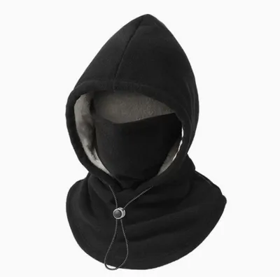 Produktbild von Sturmhauben Winter, Warme Fleecefutter One-Piece Warm Mask Hat,Nackenwärmer Verstellbare Hut Motorrad Fahrrad für Herren Damen Outdoor Schwarz