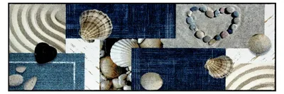 Produktbild von Fußmatte blau/beige 60x180 cm