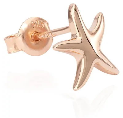 Produktbild von NKlaus Seestern-Ohrstecker 925 Silber, rosévergoldet, glänzend, 10,5mm