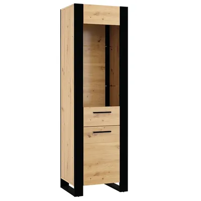 Image de Vitrine NUKA E 188 cm avec 1 porte côté meuble noir Artisan