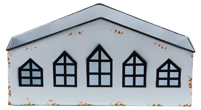 Obrázok produktu pre Clayre & Eef Držiak na čajovú sviečku Domček 36x12x18 cm Biely kov