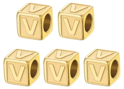 Productafbeelding van Set van 5 V-vormige gouden letters voor sieraden maken
