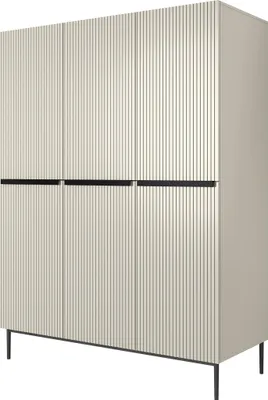 Imagen del producto de Armario Nicole, 3 puertas, 150x220x62 cm, dormitorio, color cachemir/negro