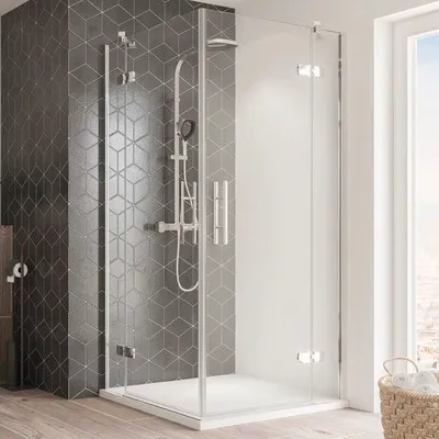 Produktbild von Eckeinstieg Drehtür 4-teilig Breuer Avanta 80x80 cm Dekor Intima Profilfarbe chrom