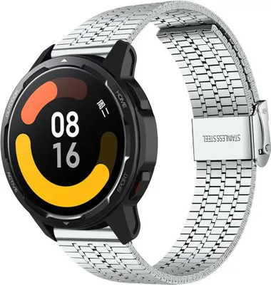 Produktbild von Strap-it Edelstahlarmband - Kompatibel mit Xiaomi Watch S1 Armband Ersatzarmband Edelstahl - Verstellbarer Verschluss - Hochwertiges Material - für Smartwatch 22mm Armband Silber