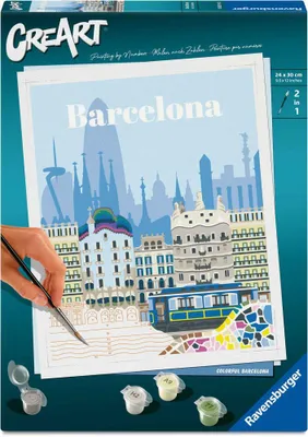 Obrázok produktu pre CreArt, maľovanie podľa čísel Citys – Farebná Barcelona