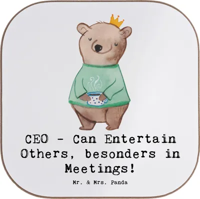 Produktbild von Mr. & Mrs. Panda Untersetzer für Gläser CEO Unterhaltungskünstler - Weiß - Geschenk, Berufsprodukte, Geschäftsführer, gläseruntersetzer, kreative Geschenke, Coaster