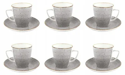Produktbild von Lubiana Boss 6x Tasse 200ml mit Untertasse grau