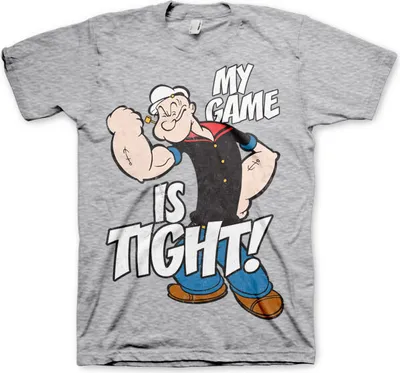 Produktbild von Popeye - Game Is Tight T-Shirt - Small - Heather-Grey