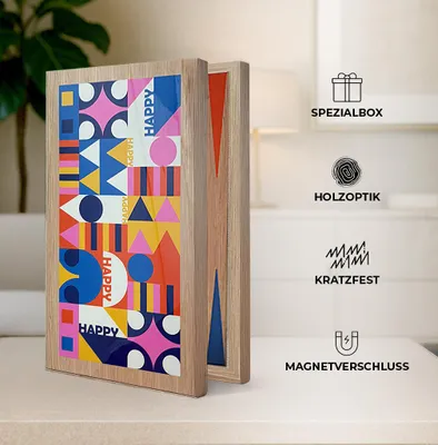 Produktbild von Biggdesign Happy Backgammon, MDF-Korpus, Magnetverschluss, Hochglanzoberfläche, Kratzfeste Oberfläche, Würfel-Spielsteine, Türkiye, Tavla
