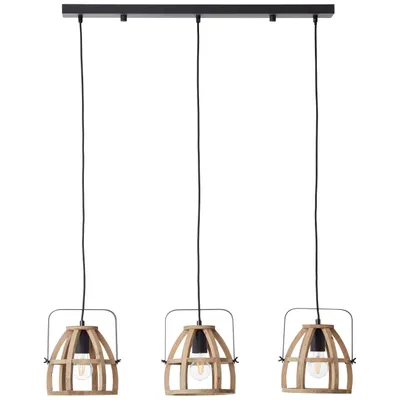 Produktbild von Calley Pendelleuchte 3flg holz dunkel/schwarz