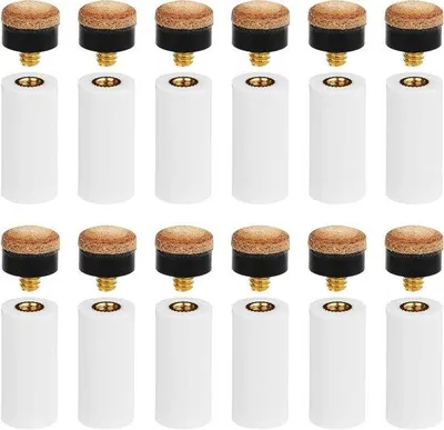 Immagine prodotto di Puntali in pelle per stecca da biliardo, 12 mm, marroni, 12 pezzi