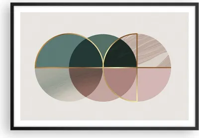 Produktbild von Gerahmtes Poster - Schwarzer Rahmen - Abstraktion Räder Minimalismus - 91,5x61 cm - Wand Bild - Wanddeko - Wandbilder - Kunstposter - Wandposter - Bilderrahmen - Bilder - Kunstdruck - P2BAA91x61-4399