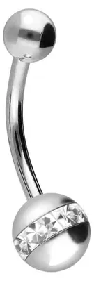 Produktbild von Bauchnabelpiercing Titan Mini Bananabell EPOXY-RING- + TITAN-KUGEL