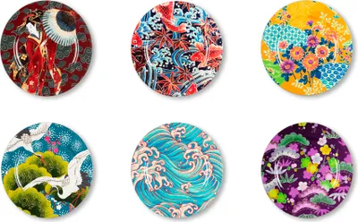 Image de Excelsa set de 6 kimonos souterrains plastique 33x2x33 cm multicolore