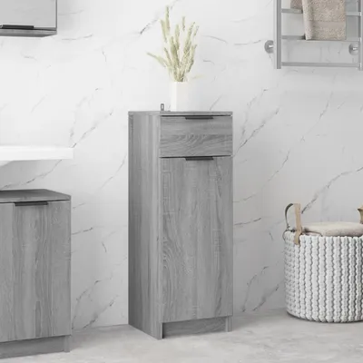 Produktbild von "2026 MODERNE"Badschrank Grau Sonoma 32x34x90cm Holzwerkstoff NEU850028 - Schränke & Zubehör