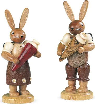 Produktbild von Osterfigur Hasenschulanfänger natur klein Höhe 11cm NEU