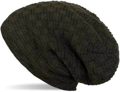 Produktbild von styleBREAKER Feinstrick Longbeanie Mütze mit Flecht Muster und warmem Fleece Innenfutter | Winter Strickmütze Uni elastisch weich bequem warm