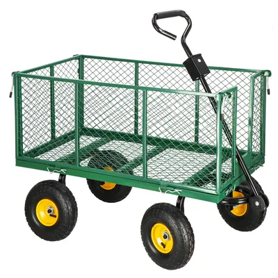 Productafbeelding van Springos® Bollerwagen, handwagen, transportwagen met afneembaar zeil, belastbaar tot 400 kg