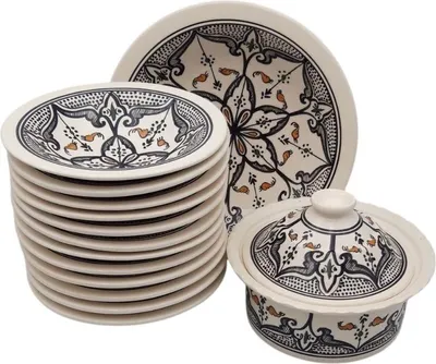 Immagine prodotto di Set di couscous Tebsi nero marocchino - 12 persone