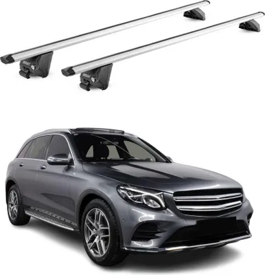 Image de Barres de toit transversales pour Mercedes GLC X253 2015-21 Alu Gris Argenté ABE