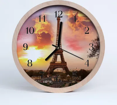 Produktbild von Holzuhr 20fi cm wanduhr - Eiffelturm in Paris