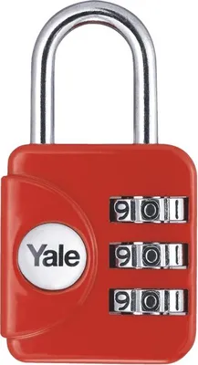 Produktbild von Yale Kombinationsreise Vorhängeschloss 28mm, 3 Zahlenrädchen, Rot