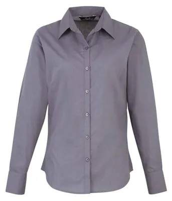 Produktbild von Premier - Bluse für Damen Langärmlig LT4522 (XXS) (Stahl)