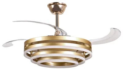 Produktbild von BELIANI Deckenventilator Gold Metall mit LED-Licht Fernbedienung 4 Flügel 3 Geschwindigkeitsstufen 3 Farbtemperaturmodi Timer Vor- u. Rücklauf Luxus