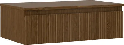 Produktbild von Mexen Rivel 80 cm Waschbeckenschrank mit Arbeitsplatte, 1 Schublade, geriffelt, Nussbaum - 91A20-08023-1-BFC86