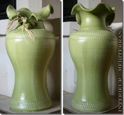 Produktbild von BODENVASE "CORTADO" - Größe: ca.40 CM Pastellgrün