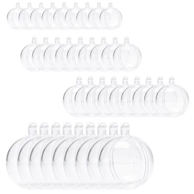 Produktbild von Solidchoice – 40 transparente Plastik-Weihnachtskugeln für die Feiertage