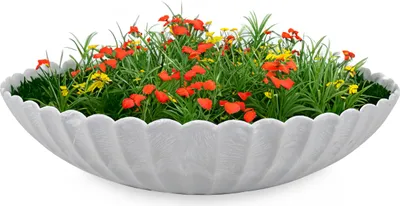Produktbild von Dekoschale runde Pflanzschale für draussen grau marmoriert 35 cm