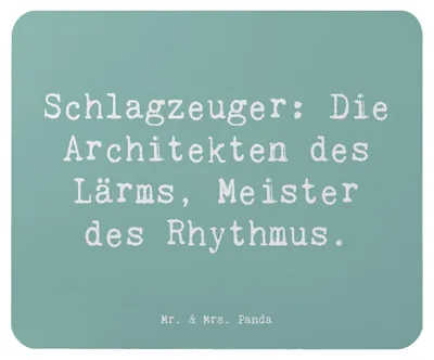 Produktbild von Mr. & Mrs. Panda Mousepad Spruch Schlagzeug Architekten - Meeresbrise - Geschenk, Band, Präsenz, mauspad laptop, Musik, Percussion, Lernen, Beats, pc, Instrument, Dynamik