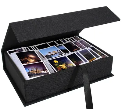 Obrázek produktu pro Krabička na uchovávání fotografií, pojímá 200 fotografií (formát 20x25 cm), černá barva