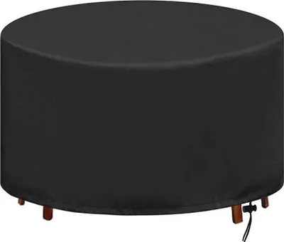 Produktbild von Tischabdeckung, Schutzhülle für Gartenmöbel, wasserdicht, winddicht, runde Tischabdeckung, 420D Oxford-Gewebe, Gartenmöbelabdeckung für Terrassenset (Ø 128 x 71 cm)