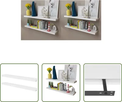 Immagine prodotto di The Living Store Mensole da parete 4 pz. Bianco 100 cm