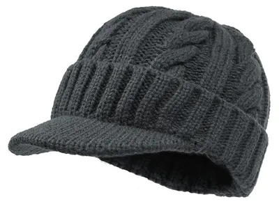 Immagine prodotto di Berretto da sci con visiera, cappello invernale, unisex, elasticizzato, taglia unica, grigio