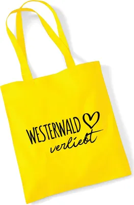 Produktbild von Huuraa Jutebeutel Westerwald verliebt 10 Liter Yellow Baumwolle Tasche Geschenkidee