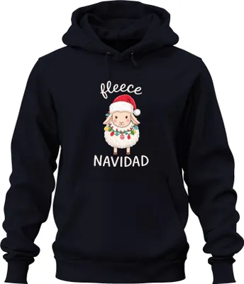 Zdjęcie produktu dla polar NAVIDAD cute sheep christmas fairy lights santa uni  bluza z kapturem, granatowy, L