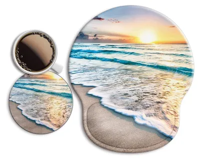Produktbild von Ergonomisches Mauspad mit Handgelenkstütze, [20 % größer] Gel-Handgelenkauflage des Mauspads, mit Untersetzer, rutschfest und