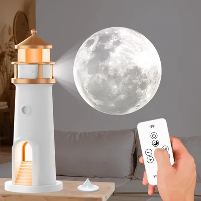 Produktbild von Moon Lighthouse Lampe - Projektor Nachtlicht mit Fernbedienung