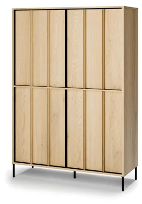 Produktbild von Highboard ITAMI IT-02 mit Beleuchtung, 4-türig, 105x151x40 cm, Eiche Cremona / Schwarz