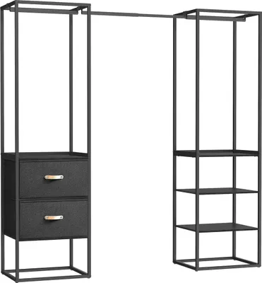 Produktbild von Kleiderständer mit 2 Schubladen, Ebenholzschwarz