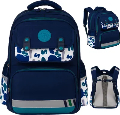 Immagine prodotto di Peterson | Zaino scuola verde navy con scomparto per laptop